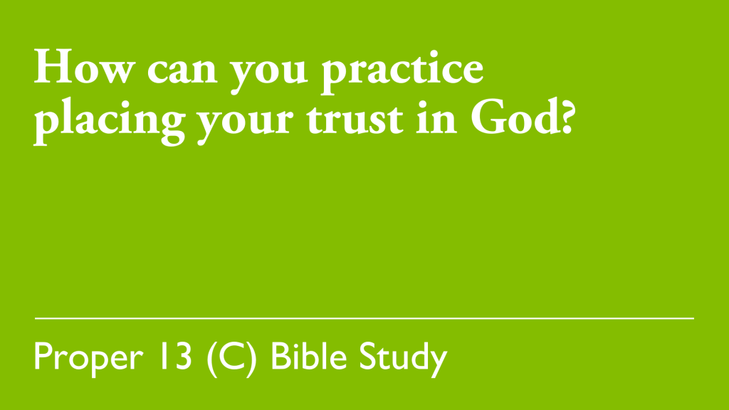 Graphic asking "How can you practice placing your trust in God?"