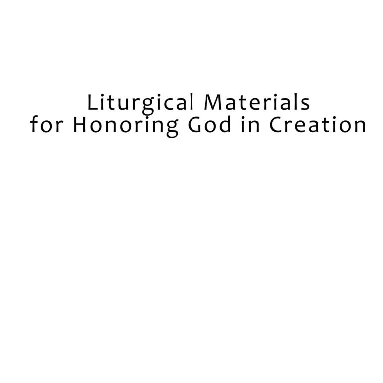 Liturgies Honoring God in Creation (English)